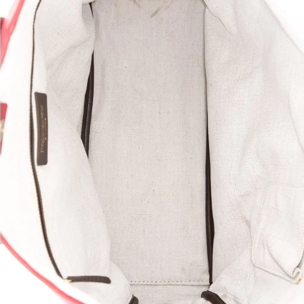 Yves Saint Laurent Rive Gauche Red and White Tote - Picture 5 of 12